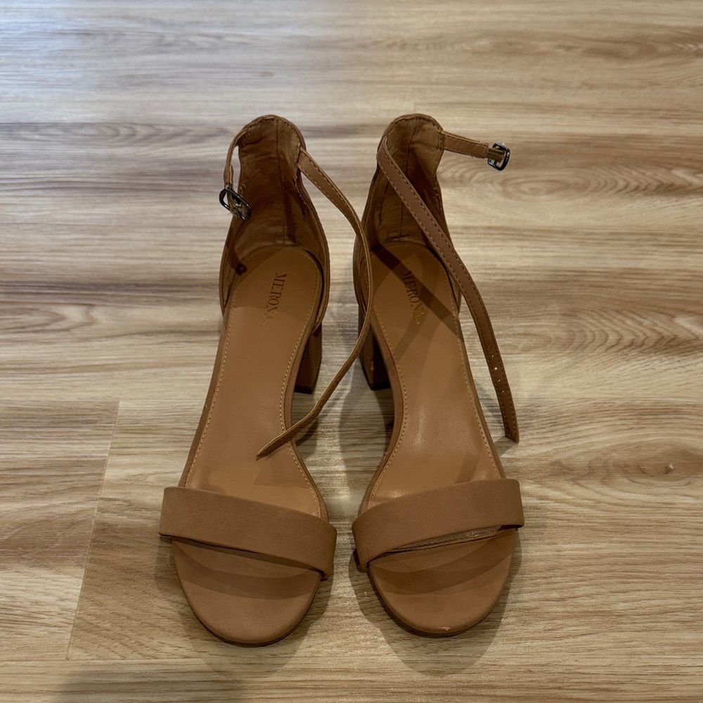 Merona Tan Ankle Strap Heels